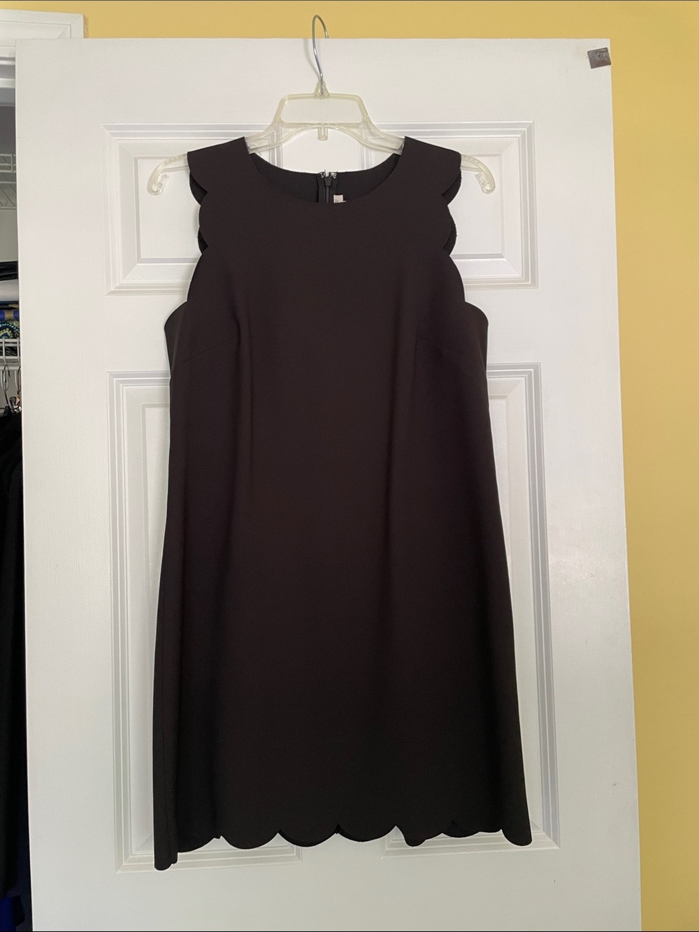 J. Crew Black Scallop-Edge Sleeveless Mini Dress